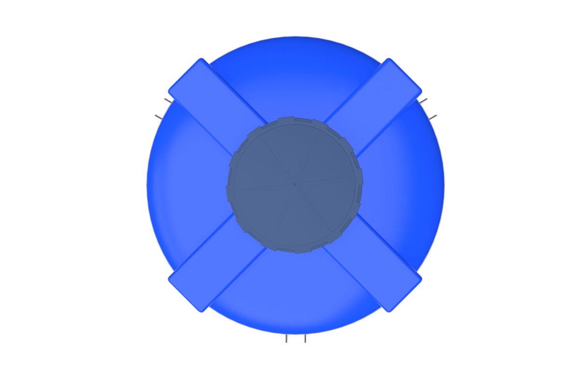 1000 liters cone bottom tank models (blue)