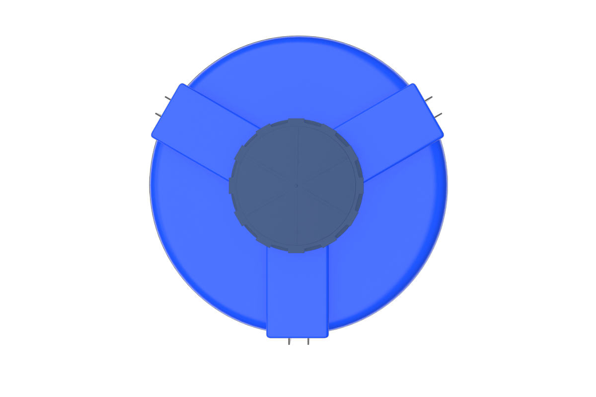 2000 liters cone bottom tank models (blue)
